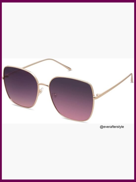 Metal Frame Oversized Square Sunglasses UV400 Protection main image 5